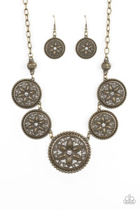 Paparazzi: Written In The STAR LILIES - Brass Necklace - Jewels N’ Thingz Boutique