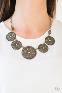Paparazzi: Written In The STAR LILIES - Brass Necklace - Jewels N’ Thingz Boutique