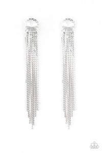 Paparazzi: Level Up - White Gem Earrings - Jewels N’ Thingz Boutique