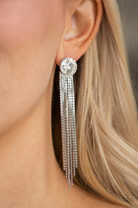 Paparazzi: Level Up - White Gem Earrings - Jewels N’ Thingz Boutique