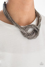 Load image into Gallery viewer, Paparazzi: Knotted Knockout - Silver/Black Seed Bead Necklace - Jewels N’ Thingz Boutique