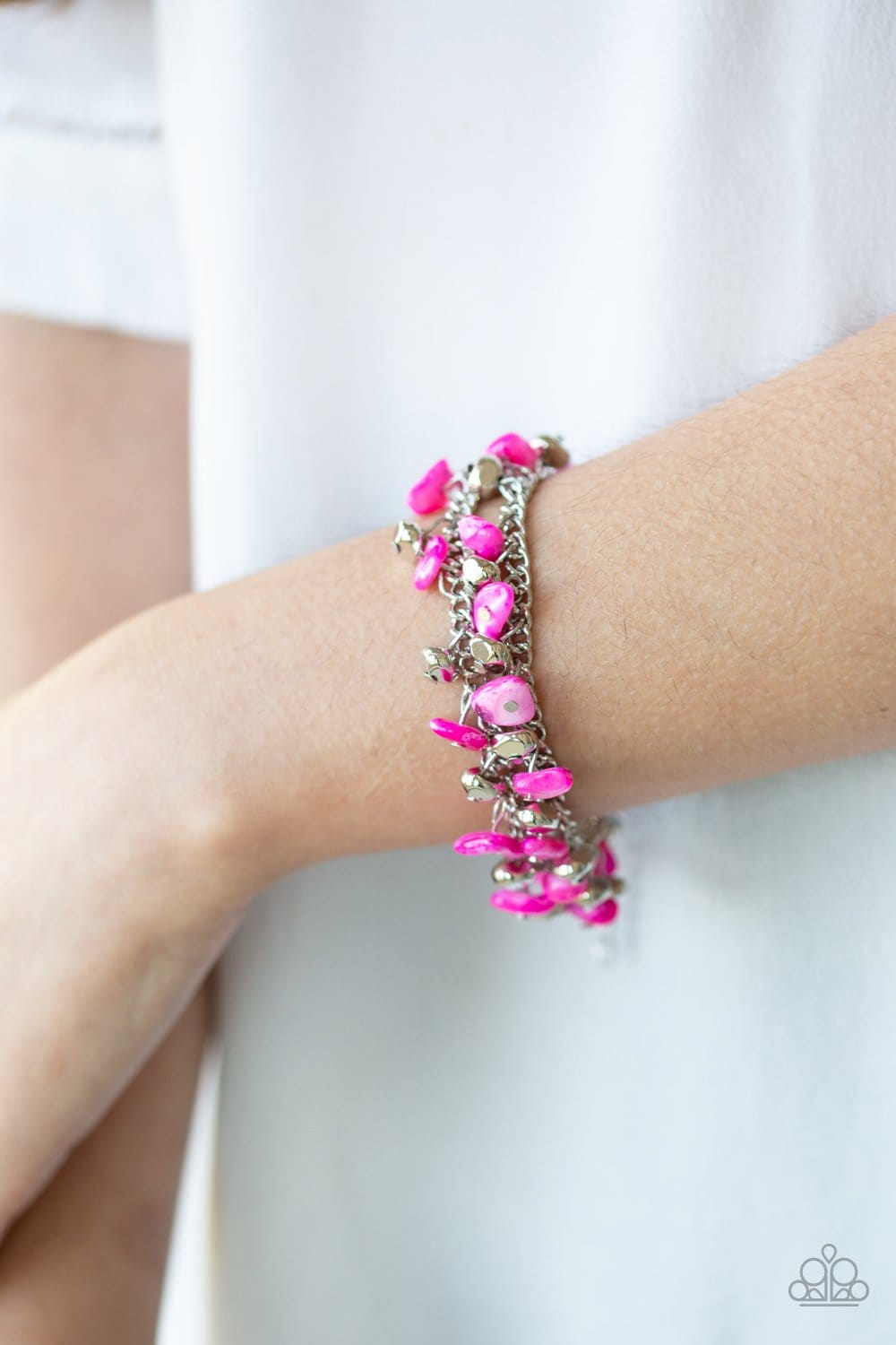 Paparazzi: Plentiful Pebbles - Pink Bracelet - Jewels N’ Thingz Boutique