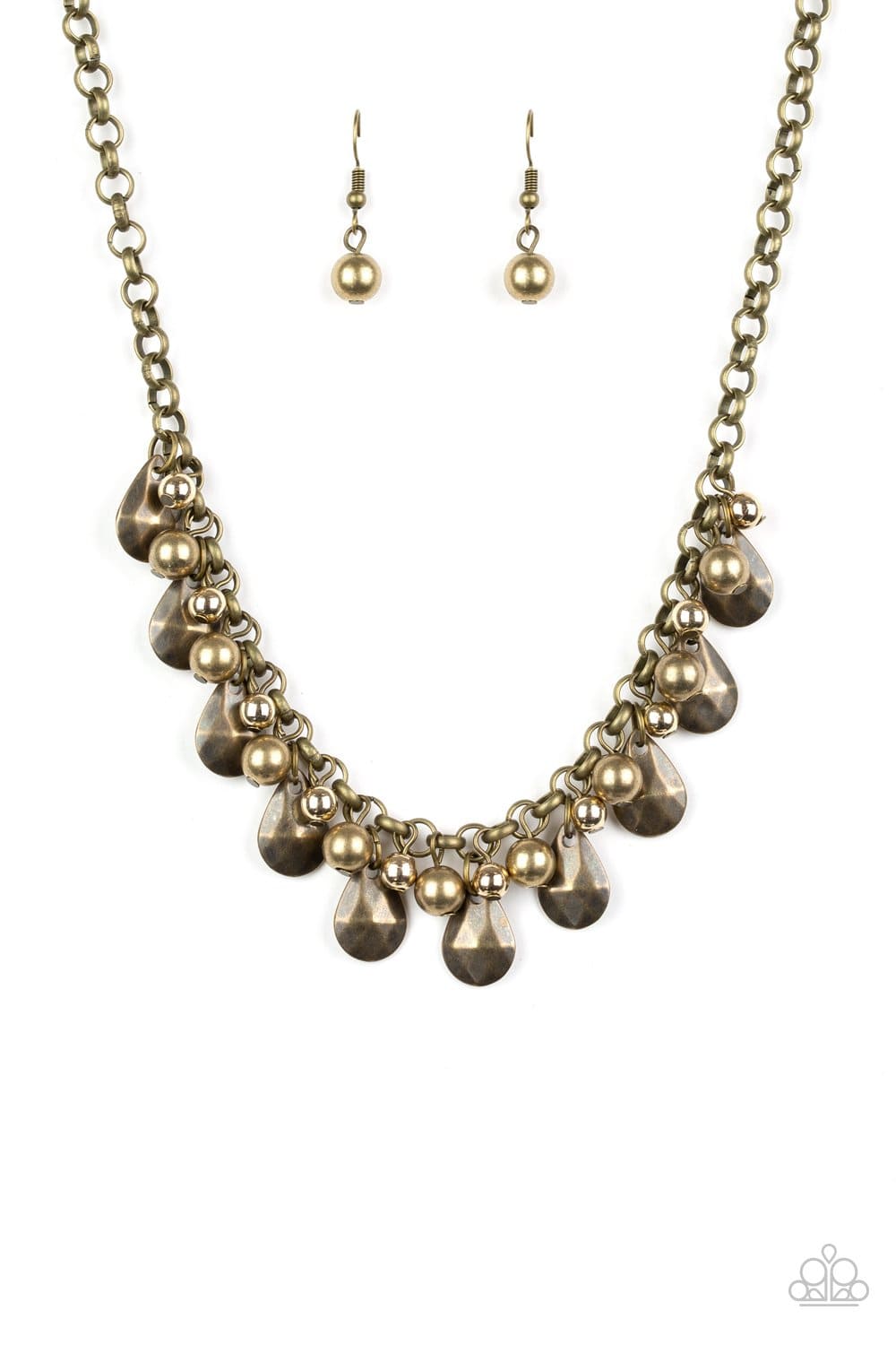 Paparazzi: Stage Stunner - Brass Antiqued Necklace - Jewels N’ Thingz Boutique