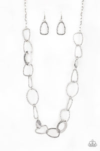 Paparazzi: Metro Nouveau - Silver Hoop Necklace - Jewels N’ Thingz Boutique