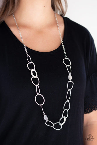 Paparazzi: Metro Nouveau - Silver Hoop Necklace - Jewels N’ Thingz Boutique