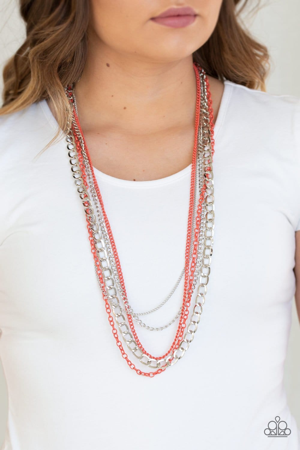 Paparazzi: Industrial Vibrance - Orange Chain Necklace - Jewels N’ Thingz Boutique