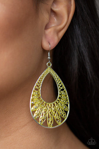 Paparazzi: Flamingo Flamenco - Yellow Earrings - Jewels N’ Thingz Boutique