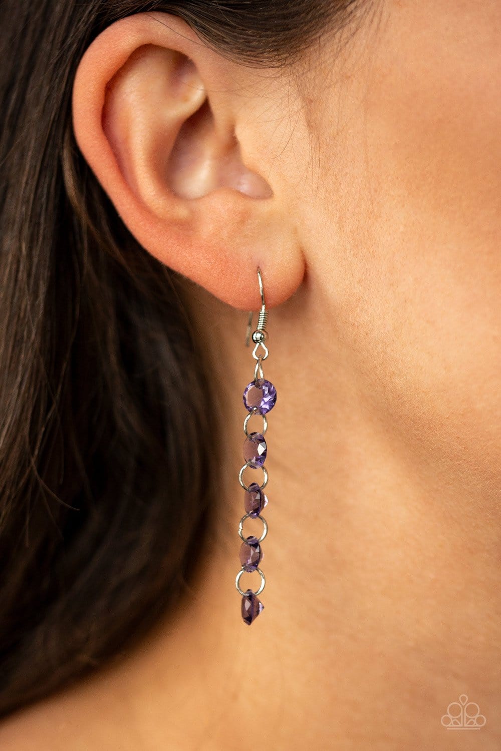 Paparazzi: Trickle-Down Effect - Purple Earrings - Jewels N’ Thingz Boutique