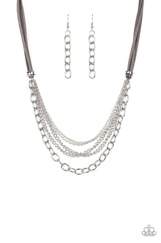 Paparazzi: Free Roamer - Silver Suede Necklace - Jewels N’ Thingz Boutique