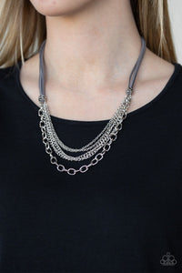 Paparazzi: Free Roamer - Silver Suede Necklace - Jewels N’ Thingz Boutique