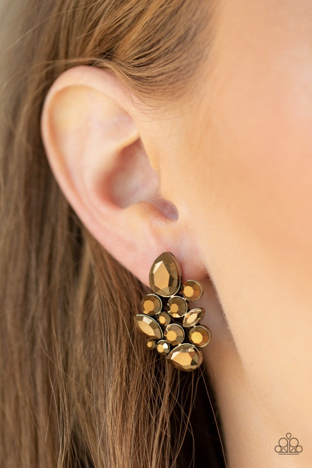 Brass deals earrings paparazzi