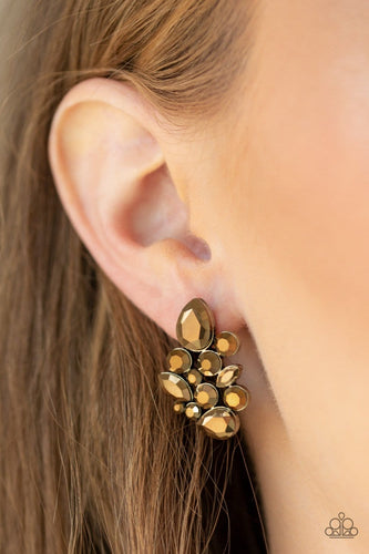 Paparazzi: Galaxy Glimmer - Brass Earrings - Jewels N’ Thingz Boutique