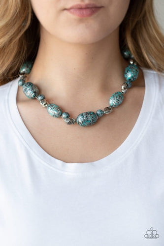 Paparazzi Accessories: Gatherer Glamour - Blue Necklace - Jewels N Thingz Boutique