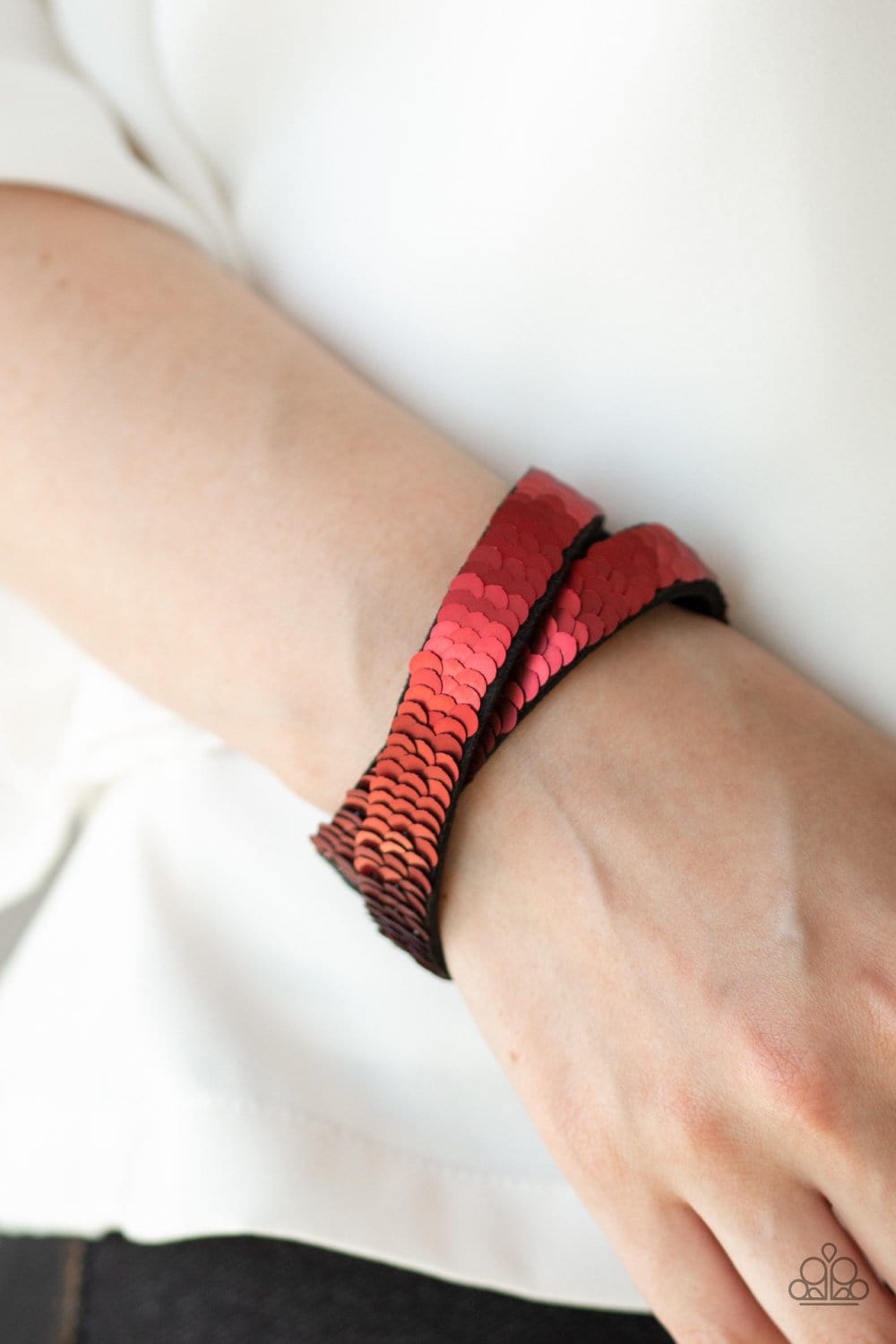 Paparazzi: Under The SEQUINS - Reversible Brown to Red Bracelet - Jewels N’ Thingz Boutique