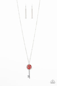 Paparazzi: Key Keepsake - Red Long Necklace - Jewels N’ Thingz Boutique