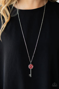 Paparazzi: Key Keepsake - Red Long Necklace - Jewels N’ Thingz Boutique