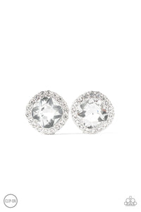 Paparazzi: Diamond Duchess - White Clip-on Earrings - Jewels N’ Thingz Boutique