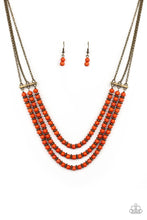 Load image into Gallery viewer, Paparazzi: Terra Trails - Orange/Brass Necklace - Jewels N’ Thingz Boutique