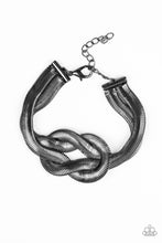 Load image into Gallery viewer, Paparazzi: To The Max - Black Herringbone Chain Knot Bracelet - Jewels N’ Thingz Boutique