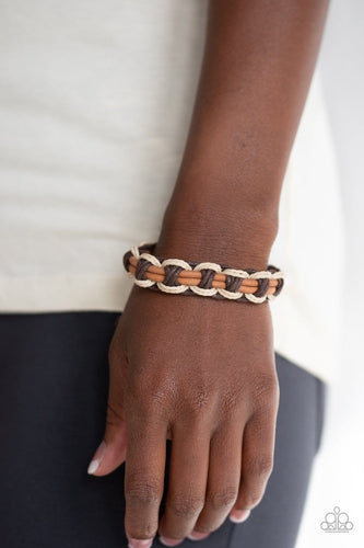 Paparazzi: Dont WEAVE Me Hanging - Brown Bracelet - Jewels N’ Thingz Boutique