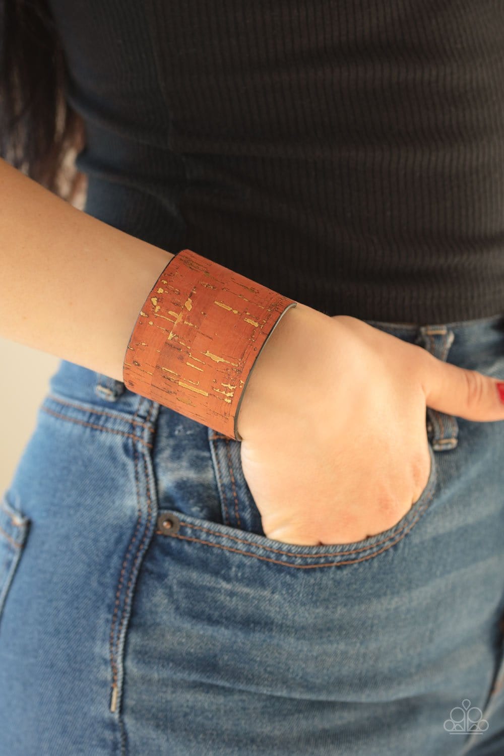 Up To Scratch - Orange Cork-like Bracelet: Paparazzi - Jewels N’ Thingz Boutique