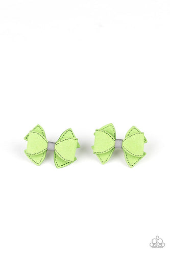 Boots and Bows - Green Hair Clips: Paparazzi - Jewels N’ Thingz Boutique