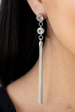 Load image into Gallery viewer, Paparazzi: Tassel Twinkle - White Rhinestone Earrings - Jewels N’ Thingz Boutique