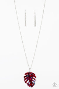 Paparazzi: Prismatic Palms - Red Acrylic Leaf Necklace - Jewels N’ Thingz Boutique