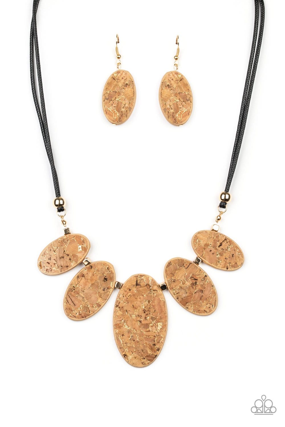 Paparazzi: Natures Finest - Gold Cork-Like Necklace - Jewels N’ Thingz Boutique