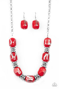 Paparazzi: Girl Grit - Red/Metallic Necklace - Jewels N’ Thingz Boutique