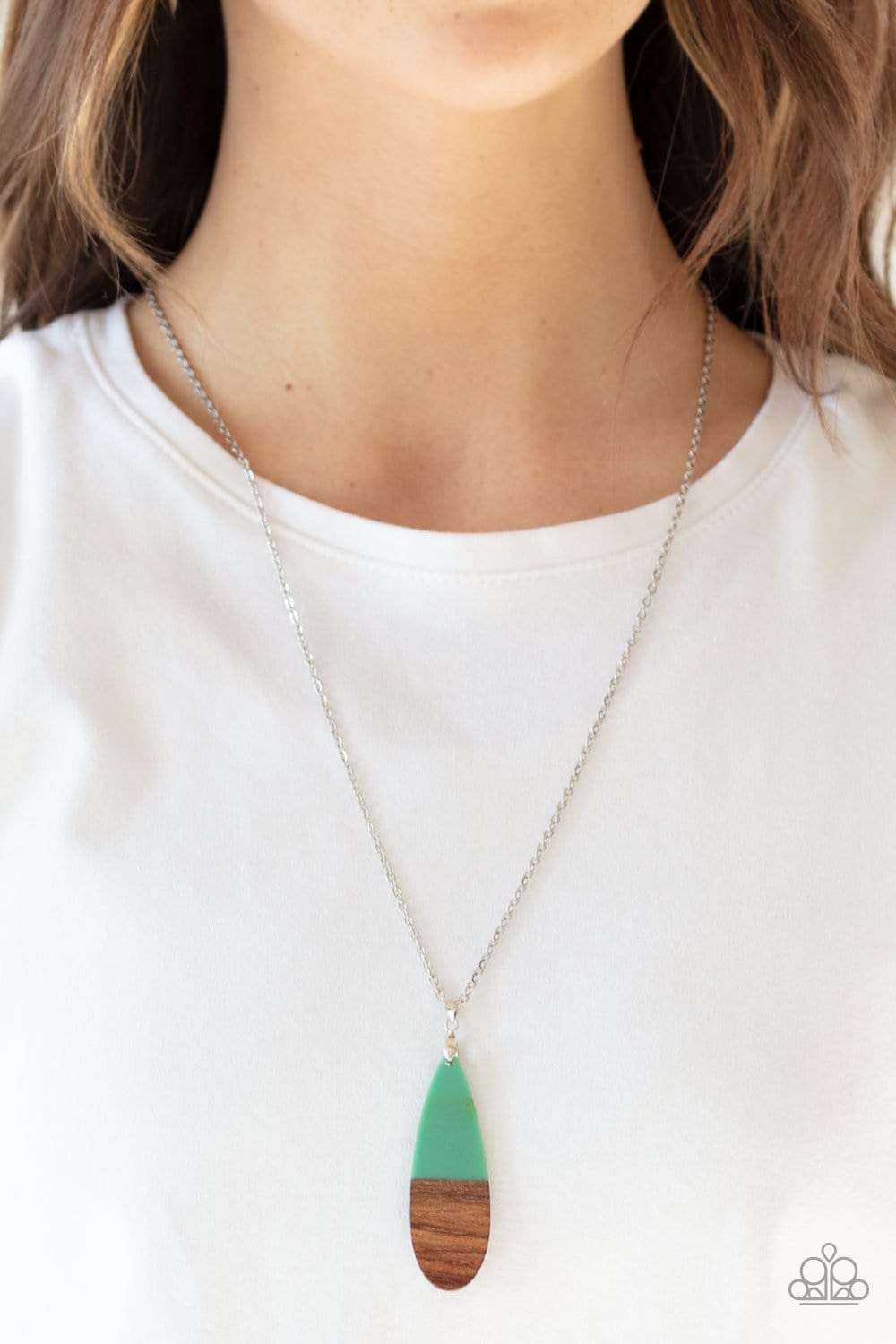 Paparazzi green 2025 wooden necklace