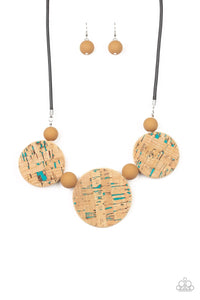 Paparazzi: Pop The Cork - Blue Cork-Like Necklace - Jewels N’ Thingz Boutique