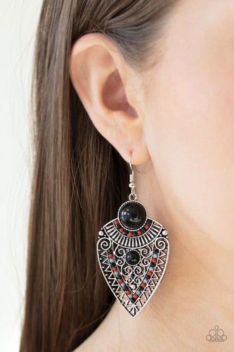 Paparazzi: Tribal Territory - Black Bead Earrings - Jewels N’ Thingz Boutique