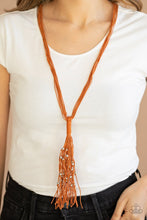 Load image into Gallery viewer, Paparazzi: Hand-Knotted Knockout - Orange Tassel Necklace - Jewels N’ Thingz Boutique