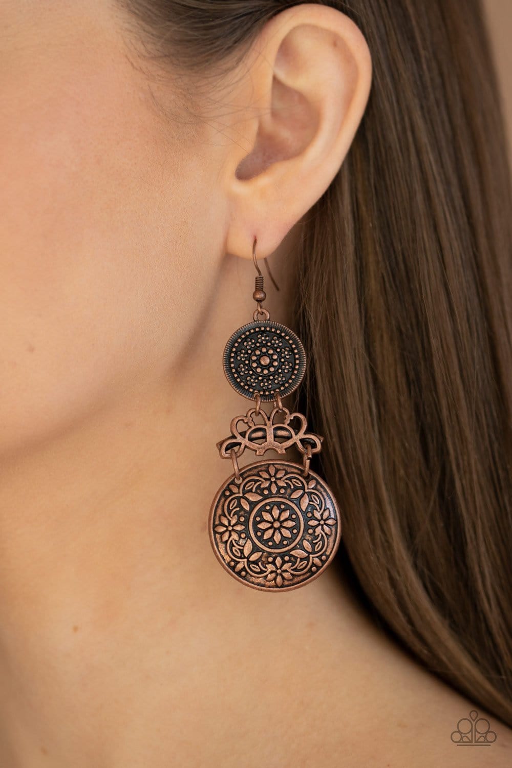 Paparazzi: Garden Adventure - Copper Antiqued Earrings - Jewels N’ Thingz Boutique