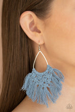 Load image into Gallery viewer, Paparazzi:   Oh MACRAME, Oh My - Blue Denim Knotted Earrings - Jewels N’ Thingz Boutique