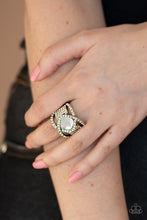 Load image into Gallery viewer, Paparazzi: Triple Crown Twinkle - Brass Rhinestone Ring - Jewels N’ Thingz Boutique