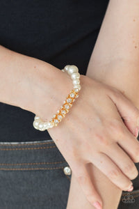 Paparazzi: Traffic-Stopping Sparkle - Gold Pearl Bracelet - Jewels N’ Thingz Boutique