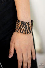 Load image into Gallery viewer, Paparazzi: Zebra Zone - Black Cork-Like Cuff Bracelet - Jewels N’ Thingz Boutique