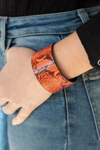 Paparazzi: Its a Jungle Out There - Orange Neon Python Bracelet - Jewels N’ Thingz Boutique
