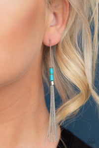 Paparazzi: Windblown - Turquoise Beads/Silver Chain Tassel Earrings - Jewels N’ Thingz Boutique