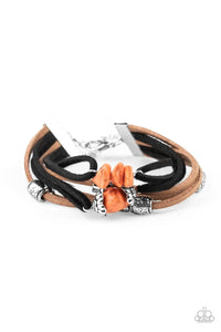 Paparazzi: Rocky Mountain Rebel - Orange Suede Bracelet - Jewels N’ Thingz Boutique