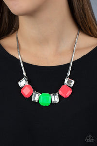 Paparazzi: Royal Crest - Neon Pink/Green Necklace - Jewels N’ Thingz Boutique