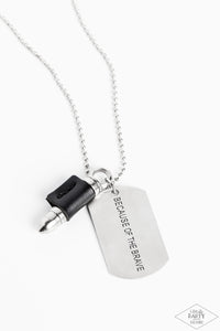 Paparazzi Accessories: Proud Patriot - Black Urban Leather Necklace - Life of the Party