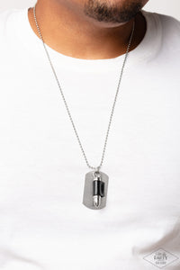 Paparazzi Accessories: Proud Patriot - Black Urban Leather Necklace - Life of the Party