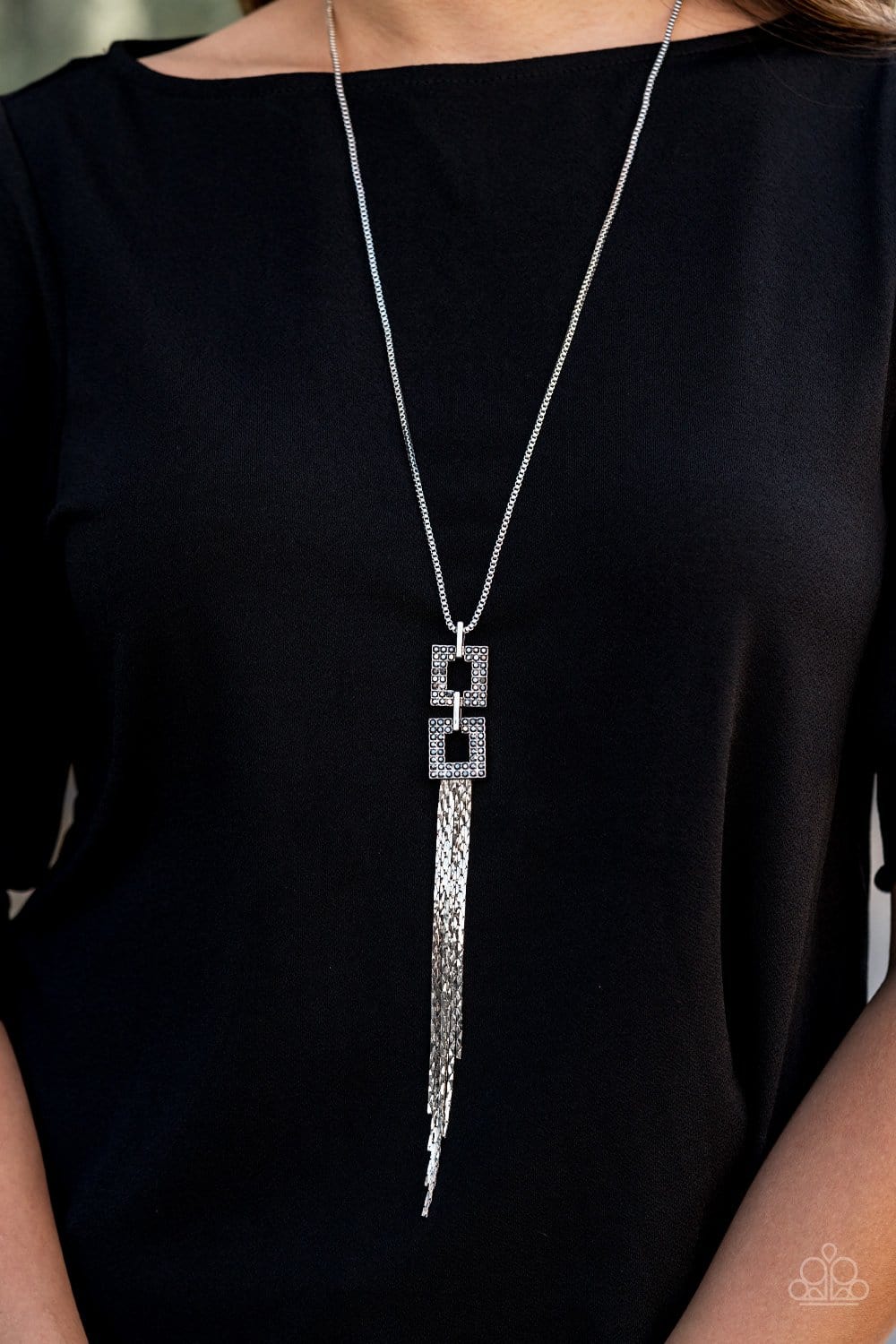 Paparazzi: Times Square Stunner - Silver Hematite Necklace - Jewels N’ Thingz Boutique
