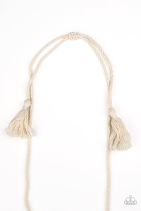 Paparazzi: Macrame Mantra - White Knotted Necklace - Jewels N’ Thingz Boutique