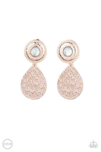 Paparazzi: Emblazoned Edge - Rose Gold Clip-On Earrings - Jewels N’ Thingz Boutique