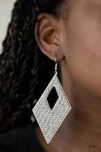 Load image into Gallery viewer, Paparazzi Accessories: Woven Wanderer - Silver Wicker-Like Earrings - Jewels N Thingz Boutique