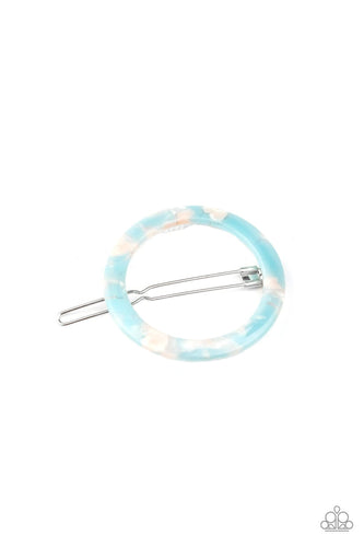 Paparazzi: In The Round - Blue Acrylic/Retro Hair Clip - Jewels N’ Thingz Boutique